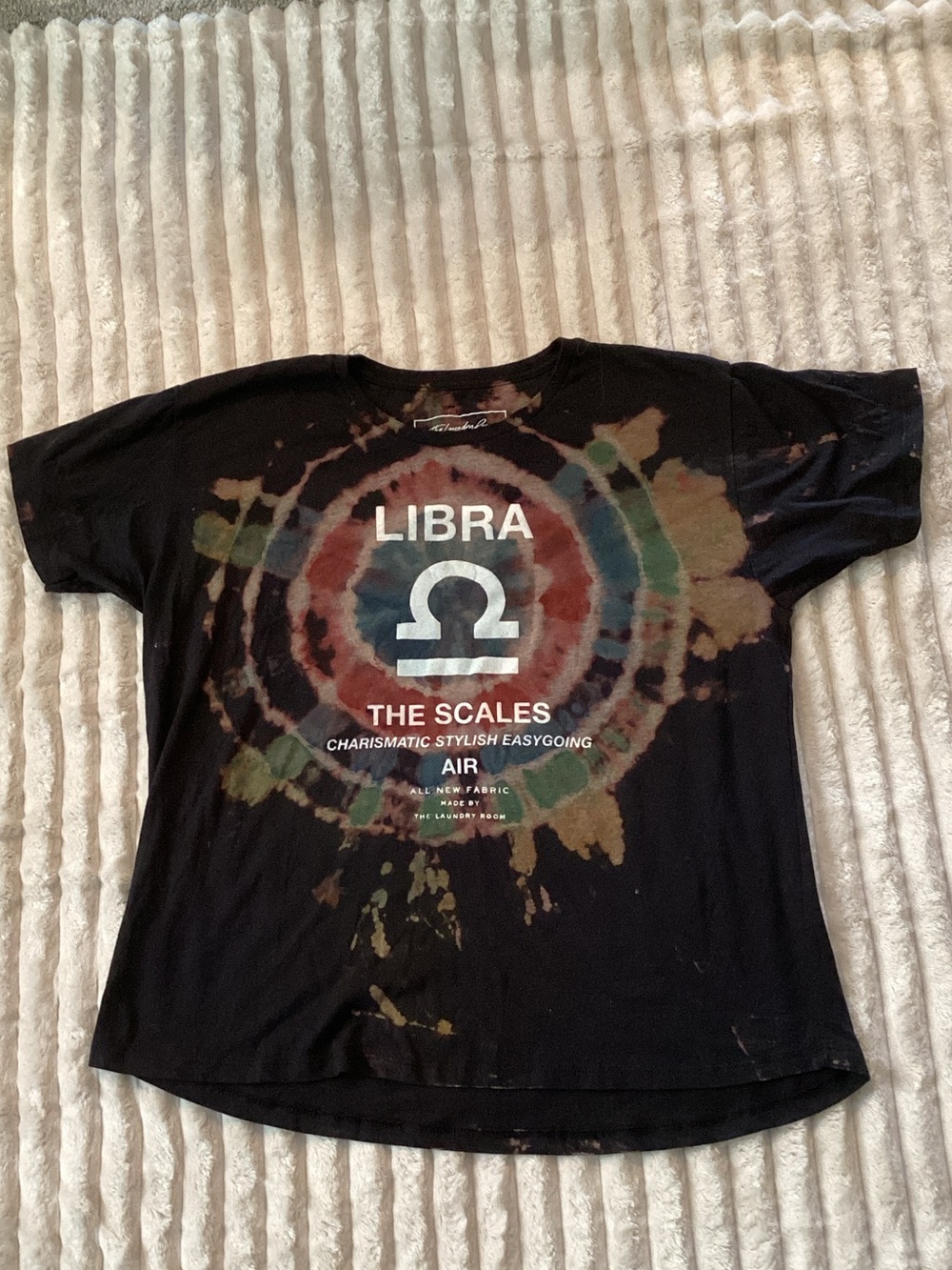 The Laundry Room Black Tie-Dye Libra Scales Graphic Tee